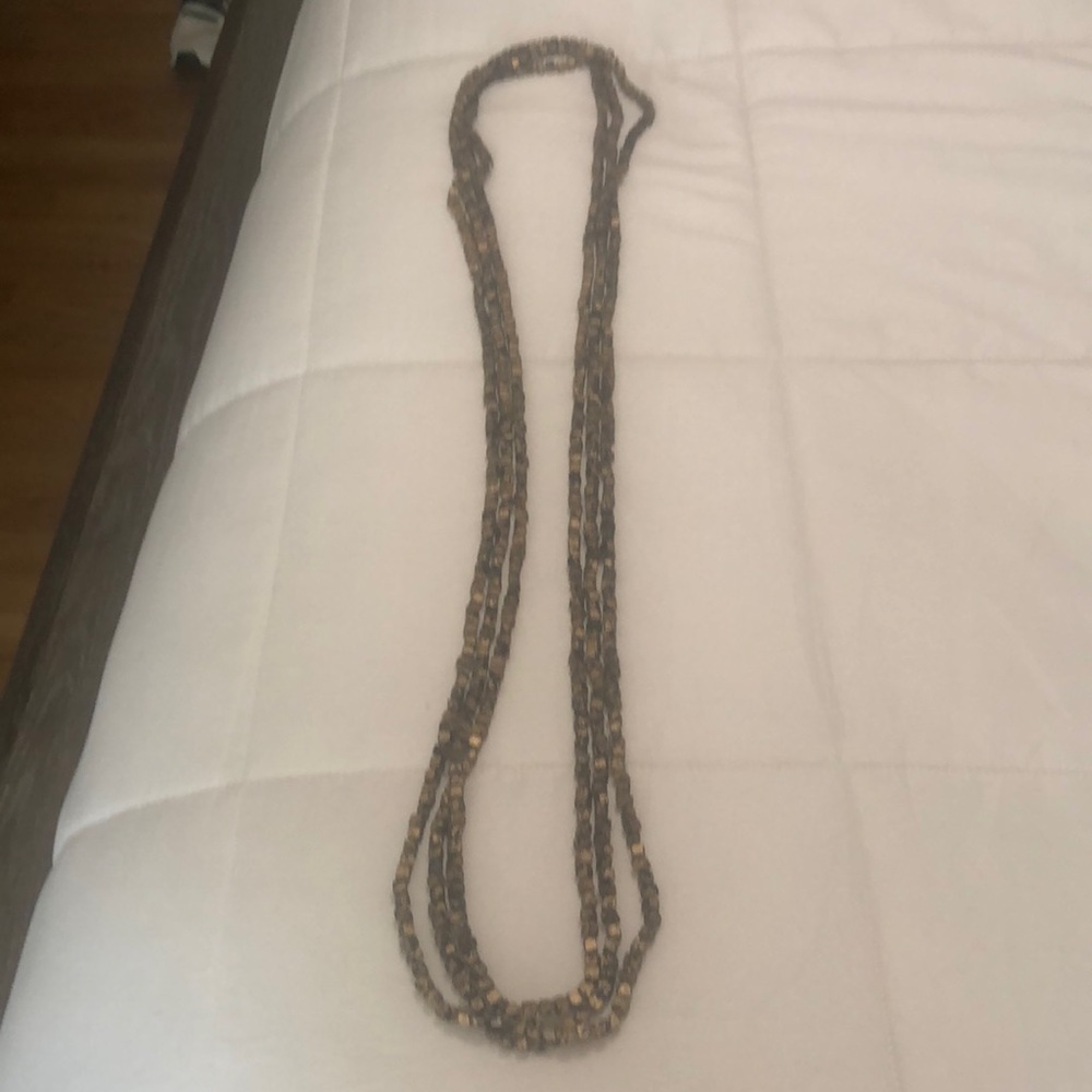 Black & Bronze Patterned Layered Necklaces (3)